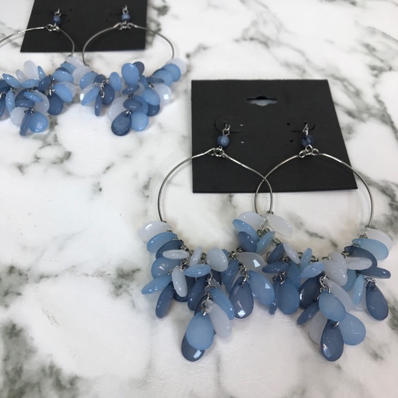 ‼️ Gorgeous Blue Stone Drop Earrings Boho Chic - Picture 2 of 6